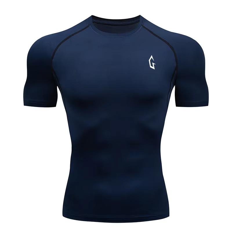 Men's Compression Printed T-shirt, Quick-Dry Fabric, Long-Sleeve Top Suitable for Bodybuilding and Running. RL802