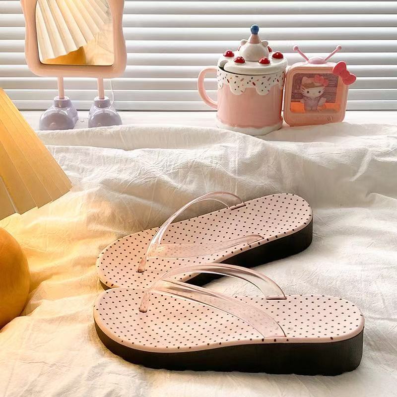 Women's Wedge Shoes 2025 Summer New Leopard Outdoor Breathable Flip Flops Comfortable Non Slip Soft Sole Beach Flats