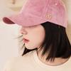 VARZAR VA Square Suede Ball Cap Pink