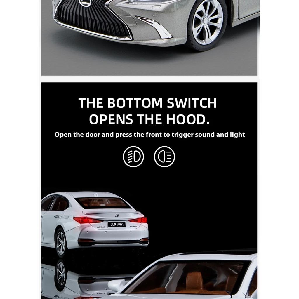 1/24 Lexus ES300 Large Luxury Executive Sedan Alloy Metal Diecast Car Model Computer Bookshelf Ornament Collection Children Gift