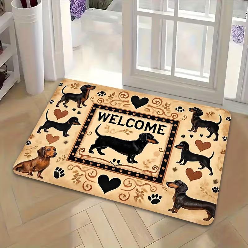Dachshund Printed Kitchen Carpet Living Room Dining Room Laundry Floor Mat Bath Balcony Hallway Non-slip Door Mat