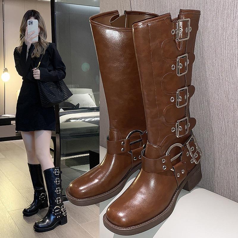 Boots women's new autumn boots platform popular Maillard western cowboy boots