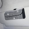 Rhinestone Sun Visor Glasses Case Bling Sunglasses Storage Box Car Eyeglasses Holder  Driving