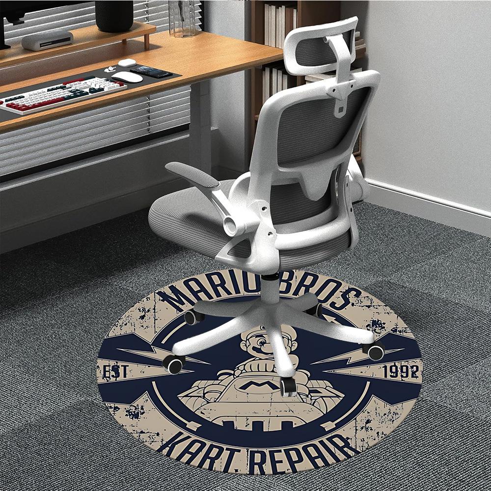 

1pc Mario Kart Office Round Area Rug, Indoor Mat Suitable For Office, Under Office Chairs Bedroom Living Room Home Decor, Room Deco049 80cm by 80cm