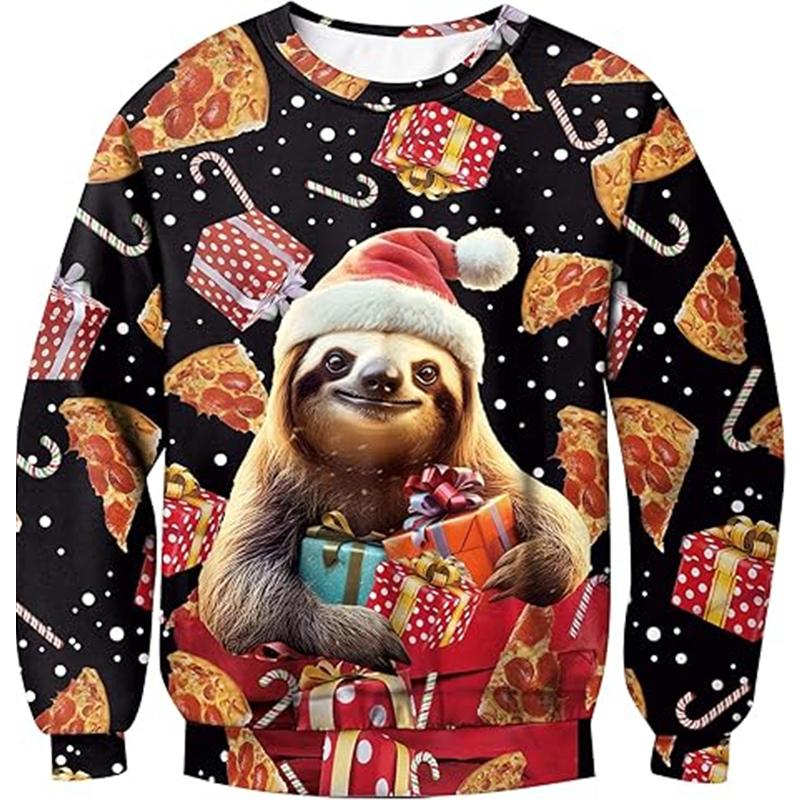 Funny Animal Alpaca Graphic Ugly Christmas Sweater Fashion Pet Cat Dog Sweatshirts For Women Clothes Xmas O Neck Pullovers Tops