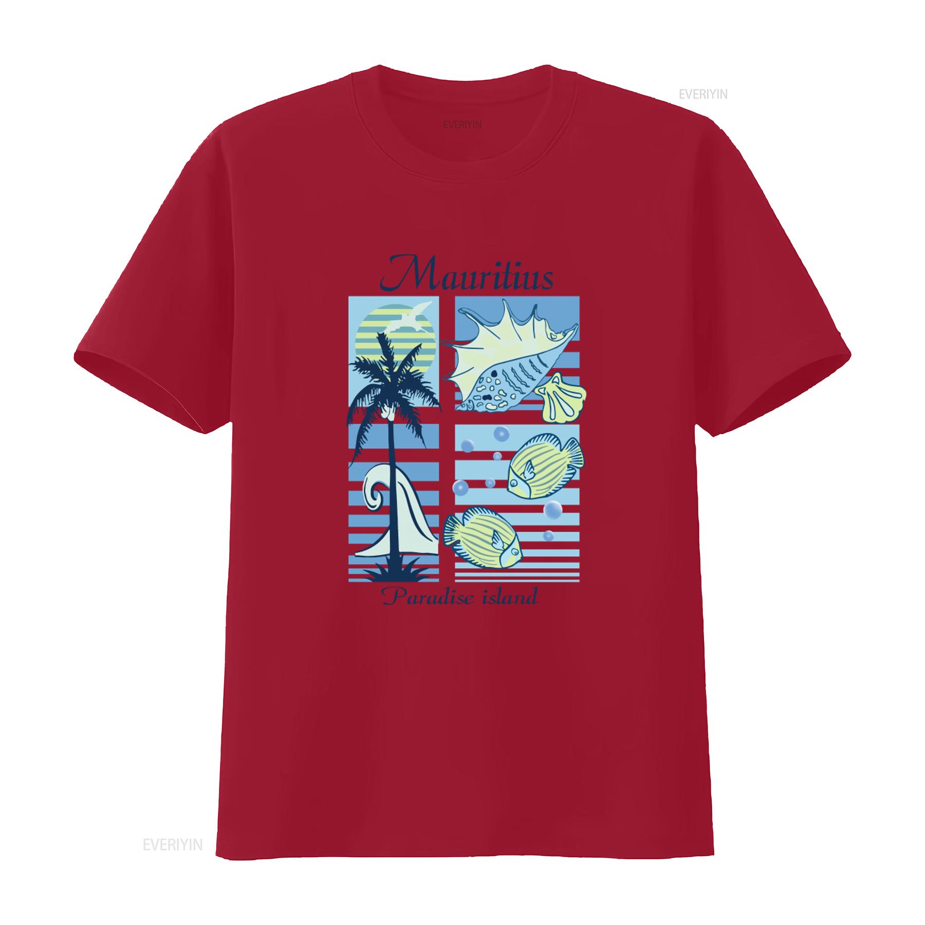 

Vintage Mauritius 90s Souvenir T shirt With Print Size XL Tropical Paradise Island Design vintage Washed Versatile streetwear S