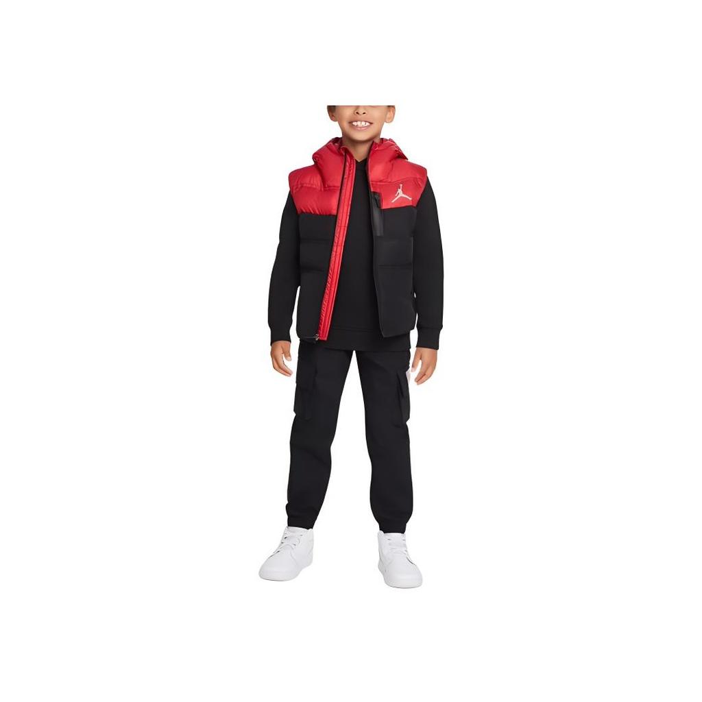Jordan Color Block Warm Hooded Cotton Vest Kids vest Black HA5345-023