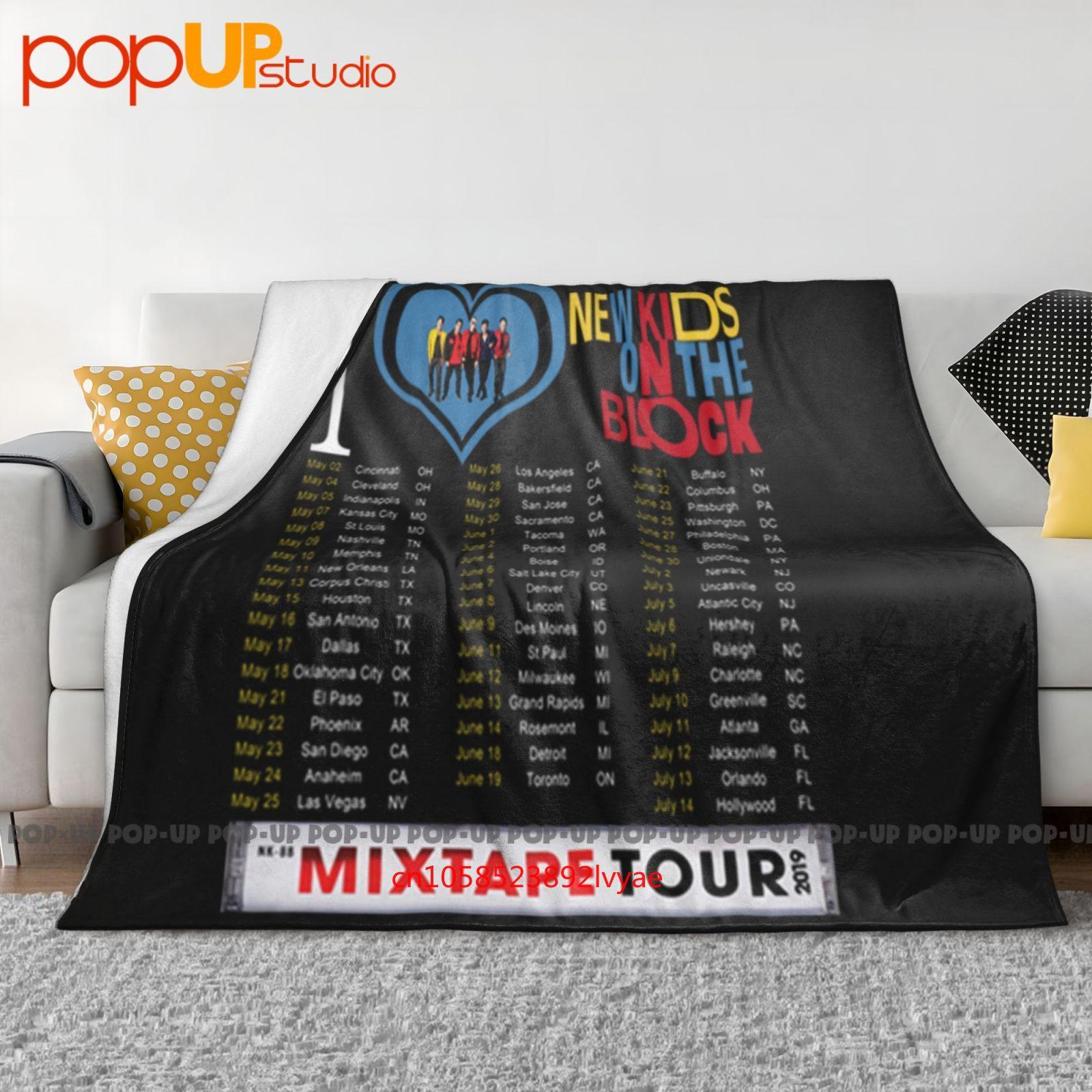Newon The Block Nkotb Mixtape Tour Dates Ultra-Soft Blanket Quilt Winter Sofa Cover Bed Covers Size: 75*100cm, Weight: 230 GSM