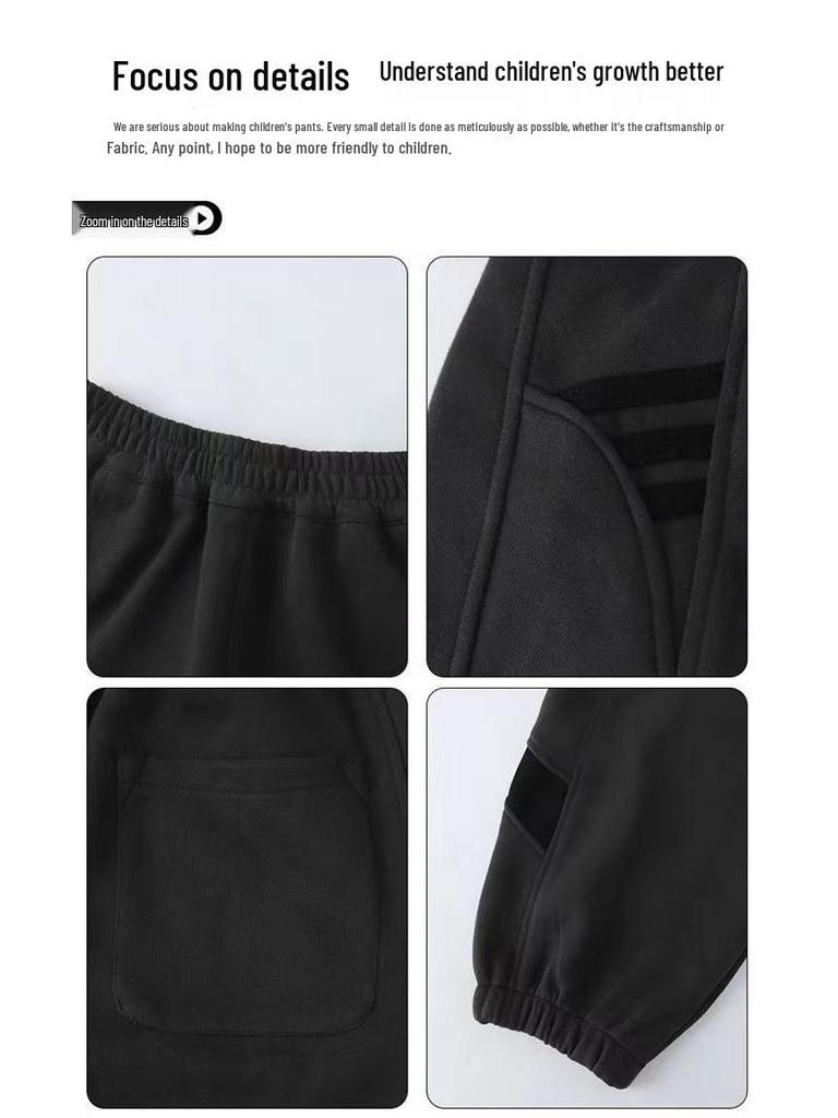 Chlapecké zimní sportovní kalhoty Plus Velvet 2025: Trendy tepláky pro střední až velké chlapce - nový podzimní/zimní styl