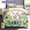 Rabbit Pattern Bedding Home Decoration Birthday Gift (1 * Duvet Cover + 2 * Pillowcase, Without Core)