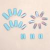 Medium and long European square blue current glitter diamond ins fake nail finished wear nail finished nails