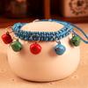 Necklace Adjustable Abrasion Resistance with Bells Woven Rope Pet Collar for Dods