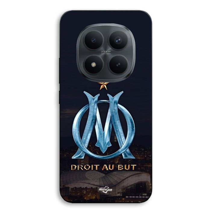 Coque de téléphone - MANIACASE - Xiaomi Redmi Note 15 Pro 5G - Silicone TPU - OM logo bleu et doré - Noir