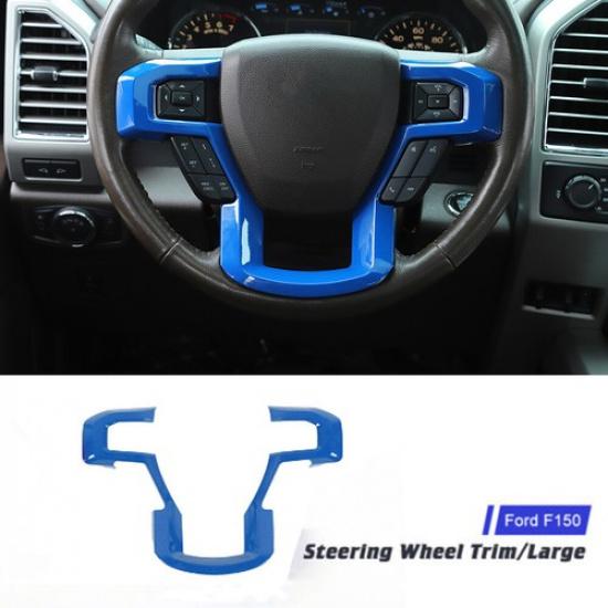 Blue Steering Wheel Moulding Trim Cover Bezels For Ford F150 2015-20 Accessories