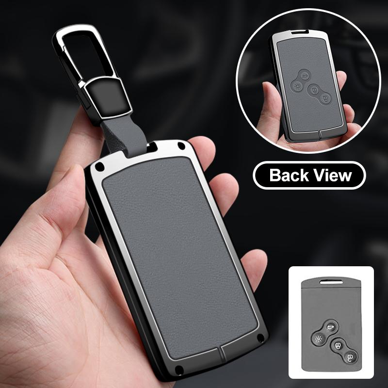 Zinc Alloy Leather Car Key Cover Fits Renault Sandero Koleos Captur Kadjar Megane Clio 5 Austral Logan Arkana Koleos Key Shell