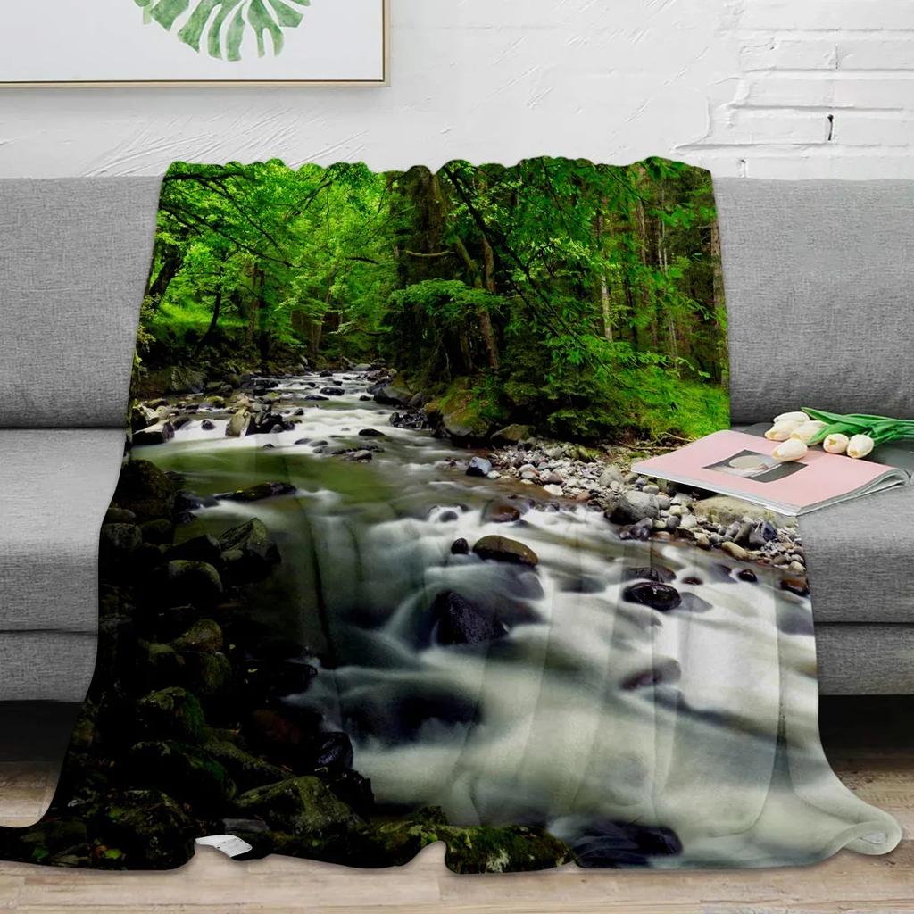 Decke Dschungel Grün Blätter Wald Decke Weich Bequem Plüschdecken Warm Sofa Bettlaken