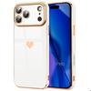 Protective Case - E.F.Connection - for iPhone 17 Pro - Heart Pattern Shockproof Anti-Scratch Flexible White