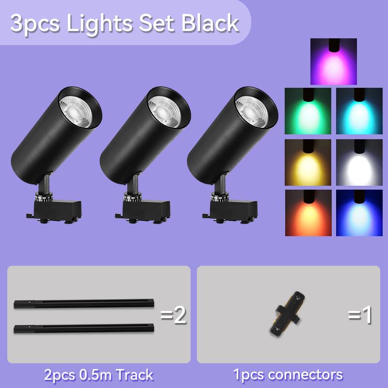 Track Light LED RGB Color Set Stage Lighting Fixture Lamps 220V Rail Ceiling Spot Led Disco Lights Decoration Bedroom Track Lamp