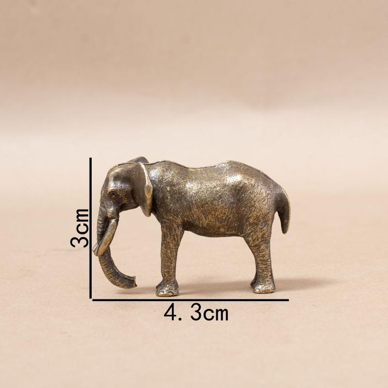 Figurines Animales en Laiton Massif Cheval Bélier Éléphant Rhinocéros Crapaud Tigre Design Rétro Pour Décoration de Maison et de Bureau Cadeau de Collection