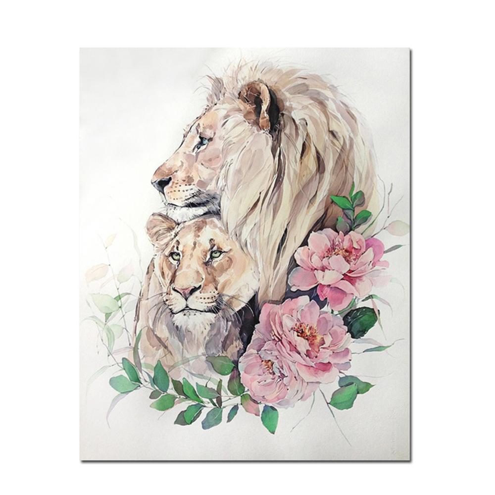 

Африканский лев Семья Эскиз Настенное искусство Постеры и принты Животные Картины на холсте на стене Картины львов Домашний декор 20x30cm