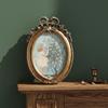 Fashion Golden Photo Frame Oval Elegant Tabletop Decor Vintage Desktop Ornament Gift For Bedroom Study Living Room