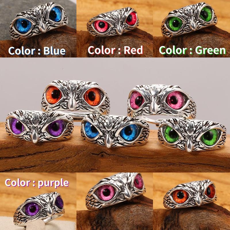 

Retro Adjustable Blue Alloy Owl Ring for Women Adjustable