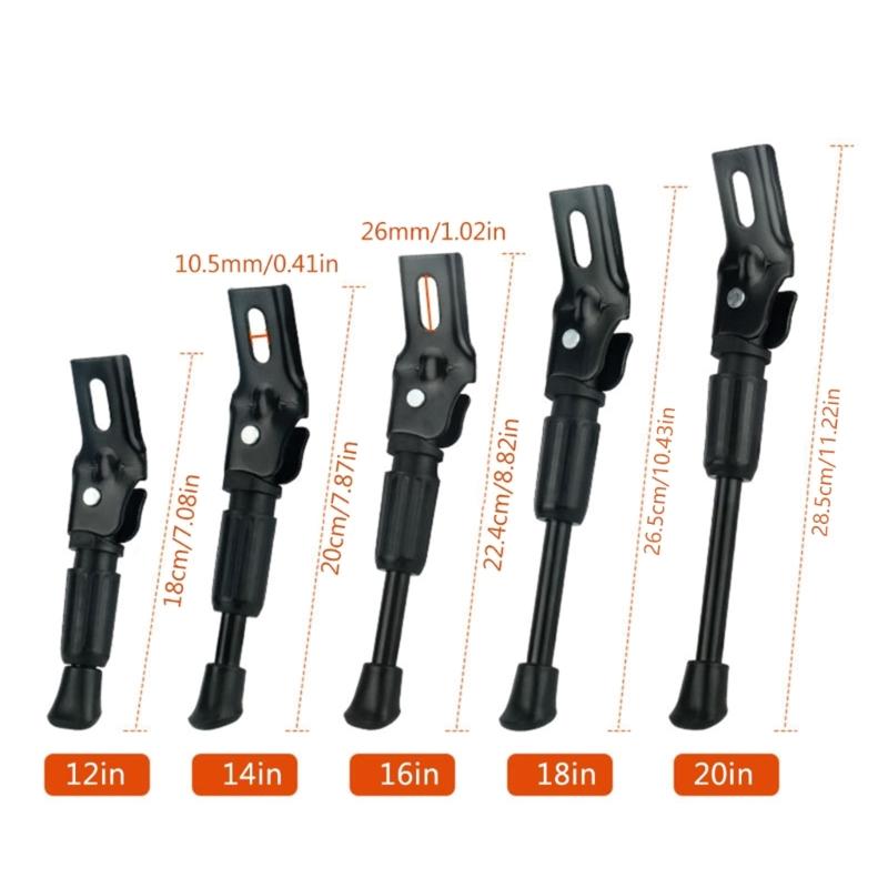Bike Kickstand Kids Adjustable Rear Side Bicycles Stand Kickstand for 12In/14In/16In/18In/20In Mountain Bike Kick Stand
