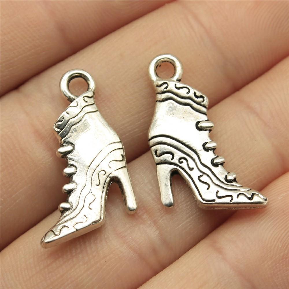 10pcs Women Shoes Charms High Heels Sandals Boots Embroidered Shoes Charms For DIY Bracelet Making Keychain Making