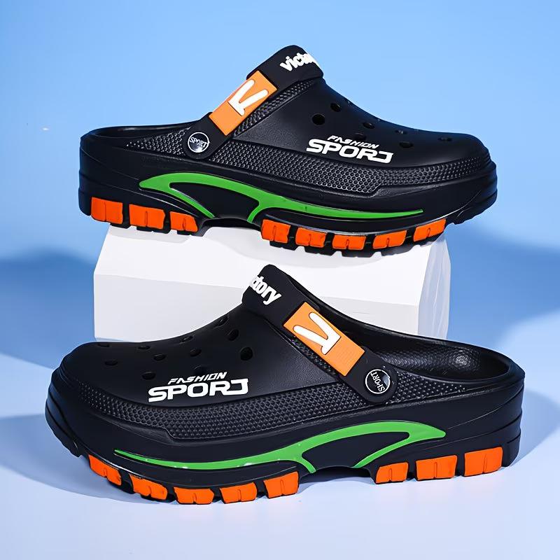 Perforated Shoes Men Summer Fashionable Versatile Thick-Soled Anti Slip Sandals Outdoor Casual Breathable Comfortable Perforated Shoes
