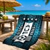Fc Crest Design Printed Microfiber Beach Towel, Soft And Absorbent, Quick-Dry, Ideal for Summer Travel, Beach Essential, Swimming Pool