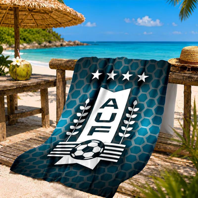 Fc Crest Design Printed Microfiber Beach Towel, Soft And Absorbent, Quick-Dry, Ideal for Summer Travel, Beach Essential, Swimming Pool