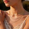 Minimalistische Schlangenkette Halskette, Anlaufgeschützt 18K Vergoldeter Edelstahl Dünn Vielseitig Basis Layering Schmuck