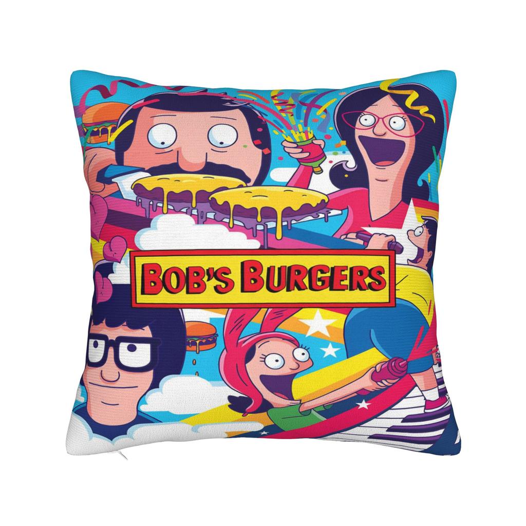B-Bob Burgers Thanksgiving Pillowcase Cushion Cover  Pillow Covers Soft and Sweet Chair Decorations Zipper Multiple Sizes