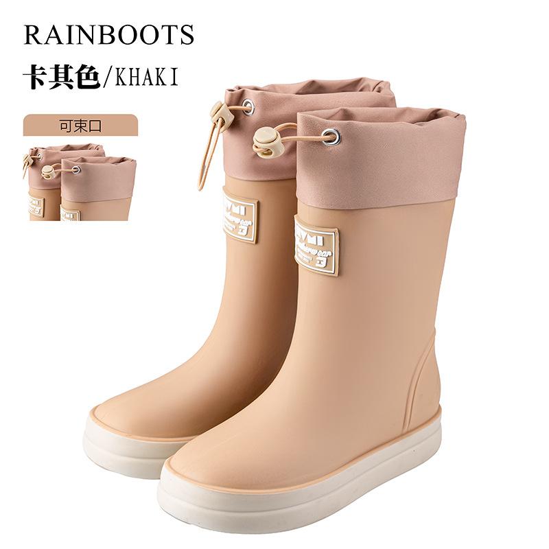 New children's outdoor bundle waterproof shoes boys and girls fashion rain boots children's high soft-soled rubber rain shoes