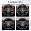 Suitable for Fiat Breathable Hole Leather Steering Wheel Cover Segmented Quick Release Design Non-Slip and Durable 500 Grande Punto Evo Ducato Bravo 