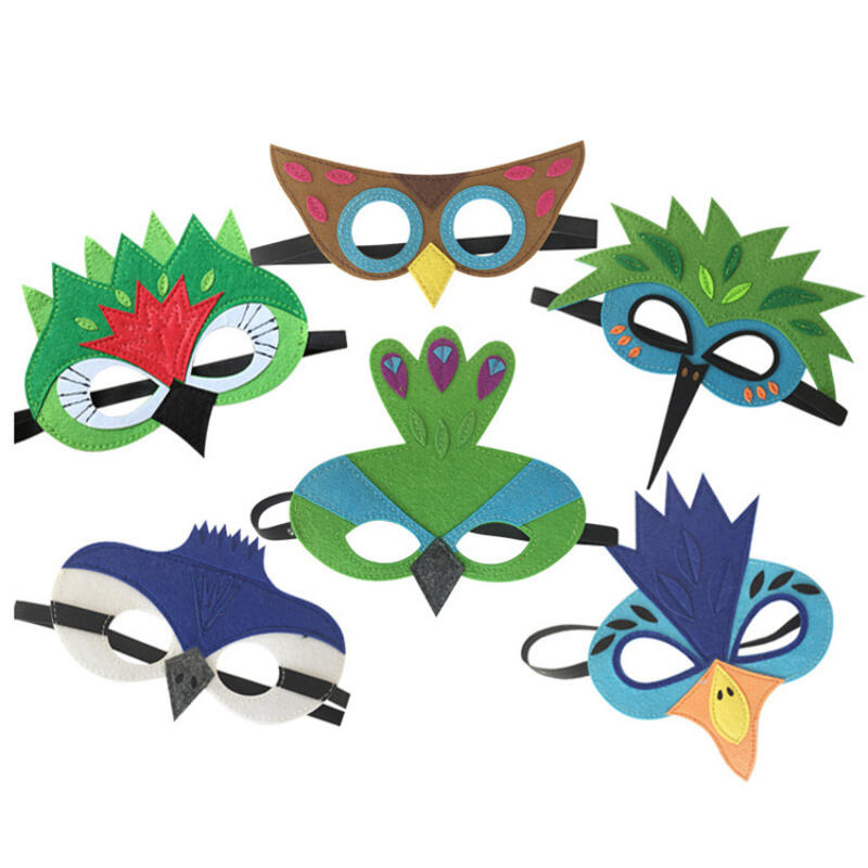 Kids Animal Bird Wings+mask Suit Stage Performance Peacock Owl Parrot Bird Felt Cape Halloween Bird Cosplay Cloak for Girls Boys