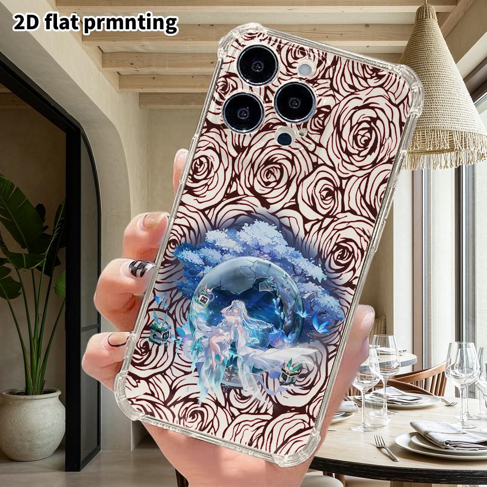 Phone Case: 2D Flat Design, Suitable for iPhone 18 17 16 15 14 13 Pro, Transparent with Corner Protection, Long Skirt Girl, Christmas and Halloween Gi