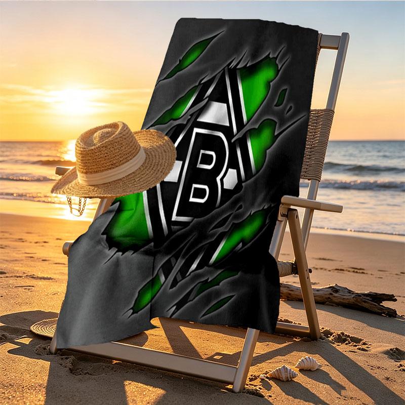 Borussia Monchengladbach Print Beach Towel Design, Soft, Lightweight. for Home Bathroom, Spa, Pool, Yoga, Surfing, Camping, Gift for Family, Friend