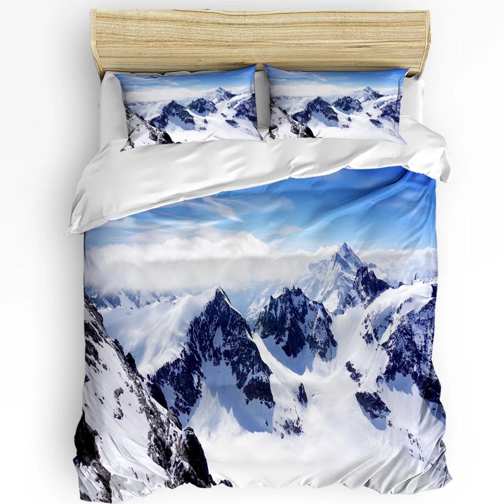 Mountain Snow Wolf Tree Duvet Cover Bed Bedding Set For Double Home Textile Quilt Cover Pillowcases Bedroom Bedding Set No Sheet