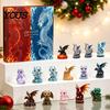 Educational Countdown Calendar Christmas Dragon Advent Calendar, 24 Days 2D Flat Acrylic Ornaments Festive Holiday Home Decor Fantasy Hanging Pendants
