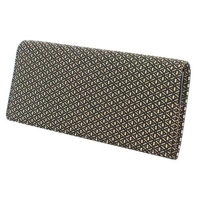 Inden Long Medium with Coin Deerskin Black with White Gourd [Inden-ya] Wallet, Size, Pocket, Leather, Lacquer, Pattern, 2109-11-007
