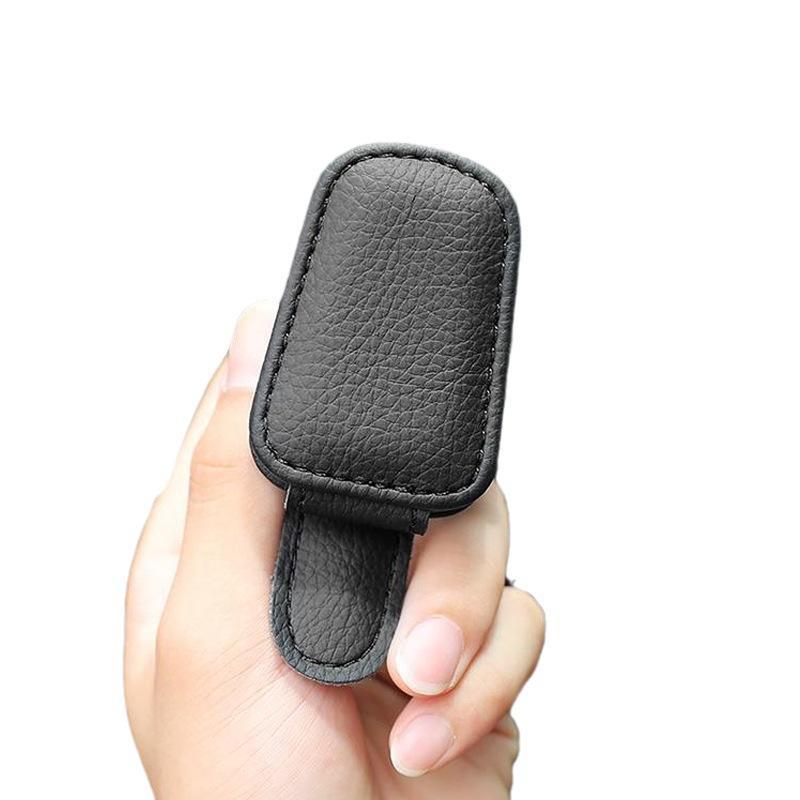 1pc Car Sun Visor Glasses Holder, PVC Material, Vehicle Eyewear Clip, Auto Interior Accessory, Storage Organizer for Glasses