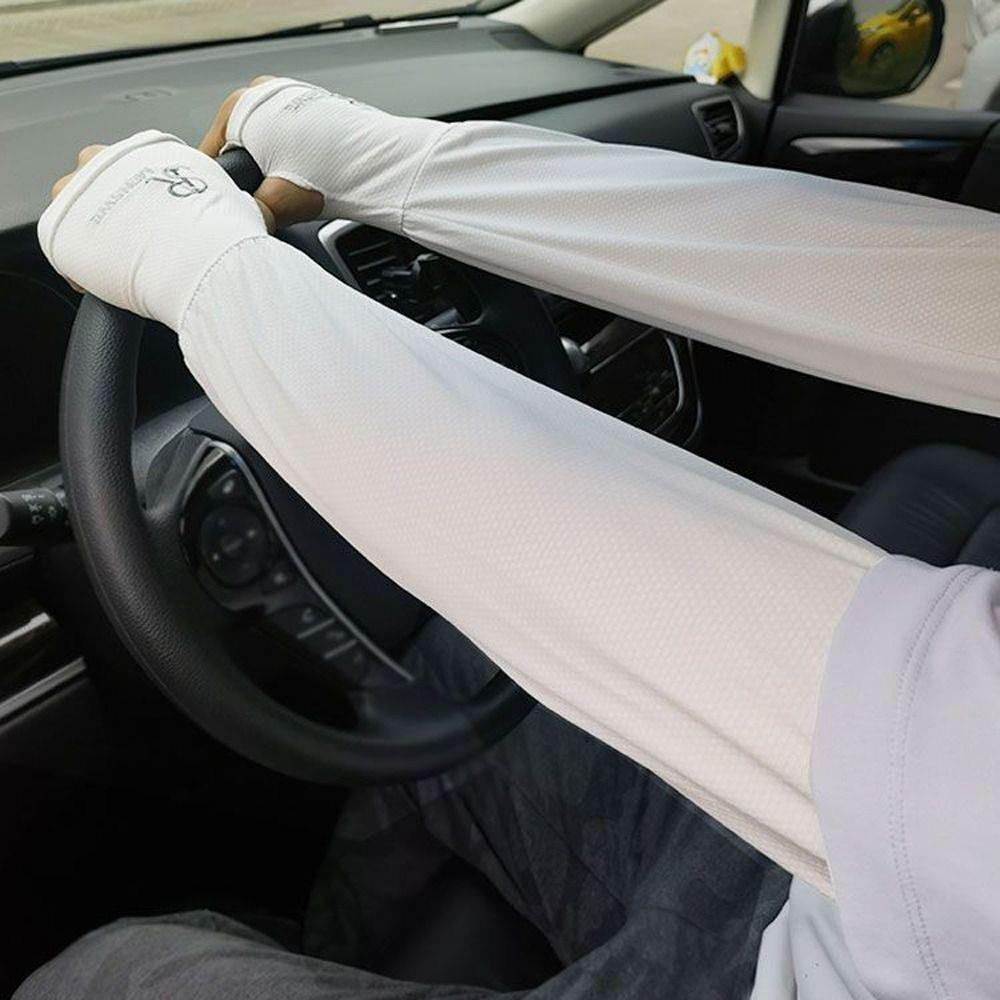 Ice Silk Anti UV Arm Covers Sunscreen Driving Gloves Thin Arm Protector  Female