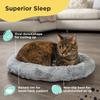 Faux Fur Cat Bed Self Warming Cozy Donut Shape Supportive Design Better Sleep Snuggle and Relaxation