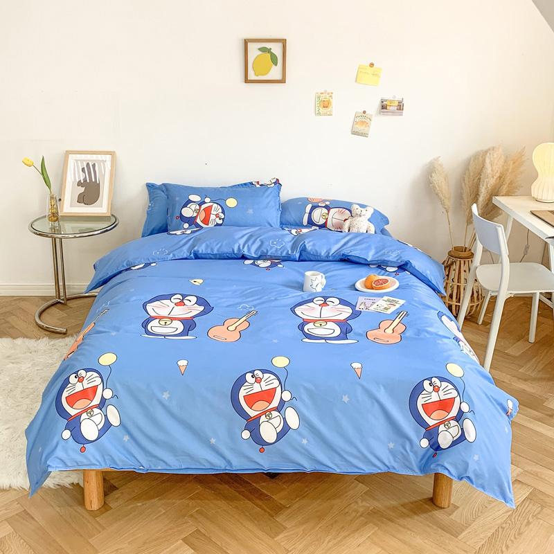 Kawaii Bumping Rabbit Cartoon Bedding Set Duvet Cover Sheet Pillow Cases Bed Linen Set