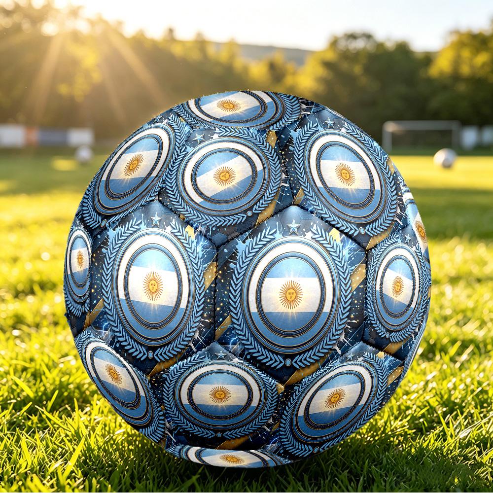 Pallone da Calcio Stampato Argentina Taglia 5 Resistente all'Usura Standard Pallone da Allenamento per Adulti Regalo per tifosi per Partite Sportive Indoor Outdoor