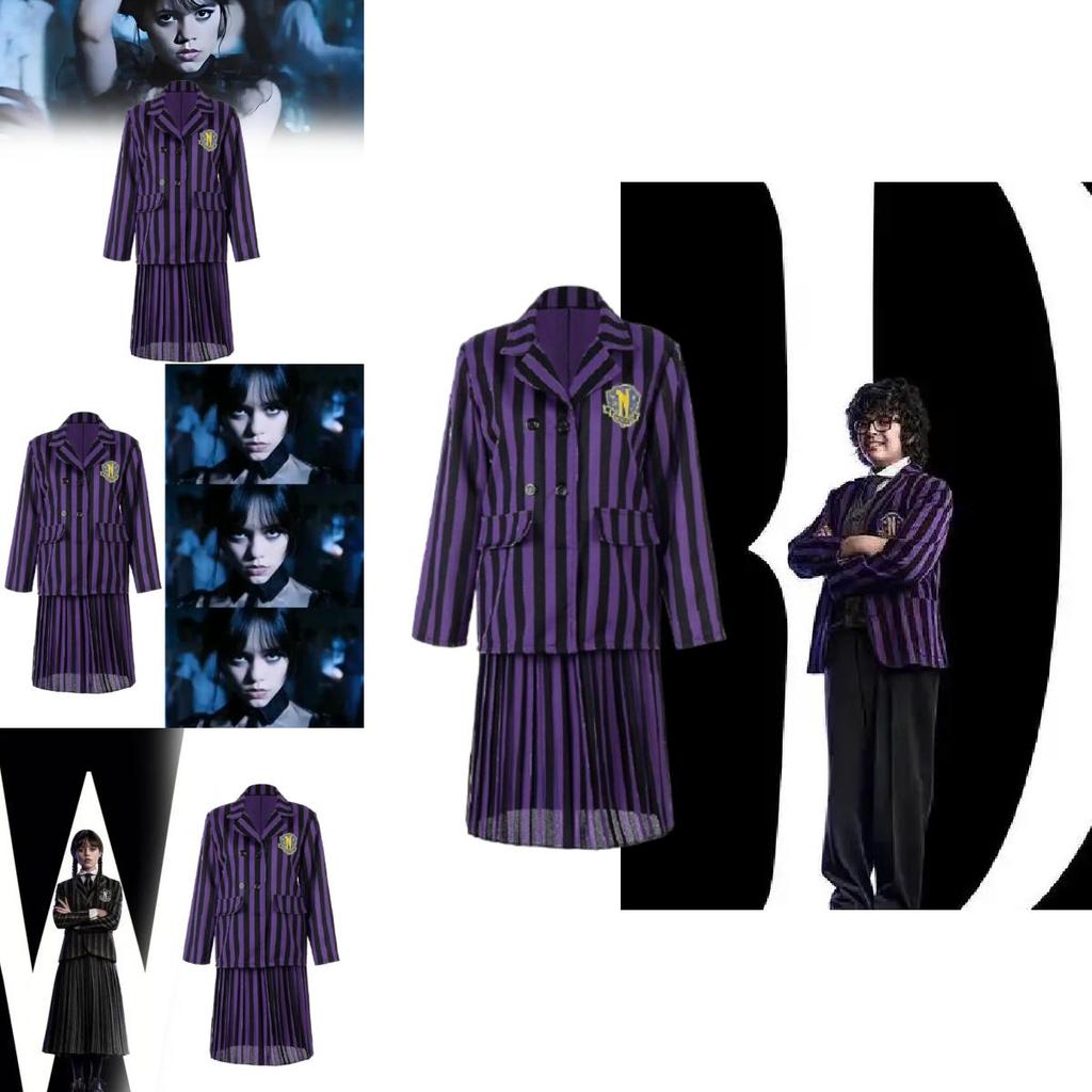Halloween Cosplay Dress For Women Featuring Wednesday Addams Theme