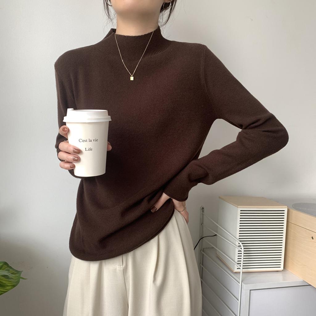 Basic Small Stand-up Collar Stacked Sweater Women's Autumn and Winter New Simple Casual Inner Bottoming Shirt Versatile Knitted Top