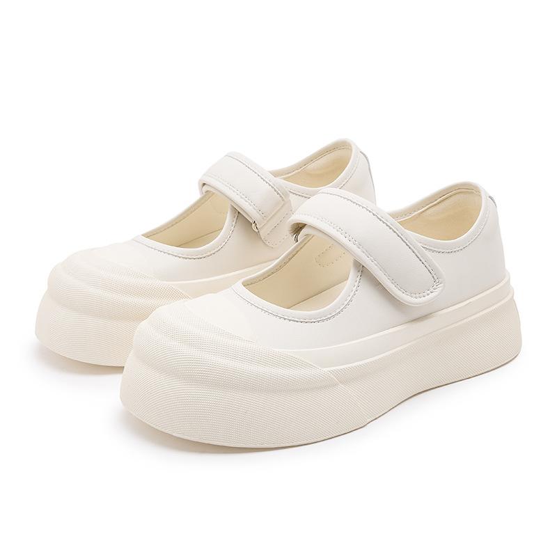 

2025 женская обувь лето новая платформа модные французские туфли Мэри Джейн повседневные спортивные универсальные парусиновые туфли женские 35