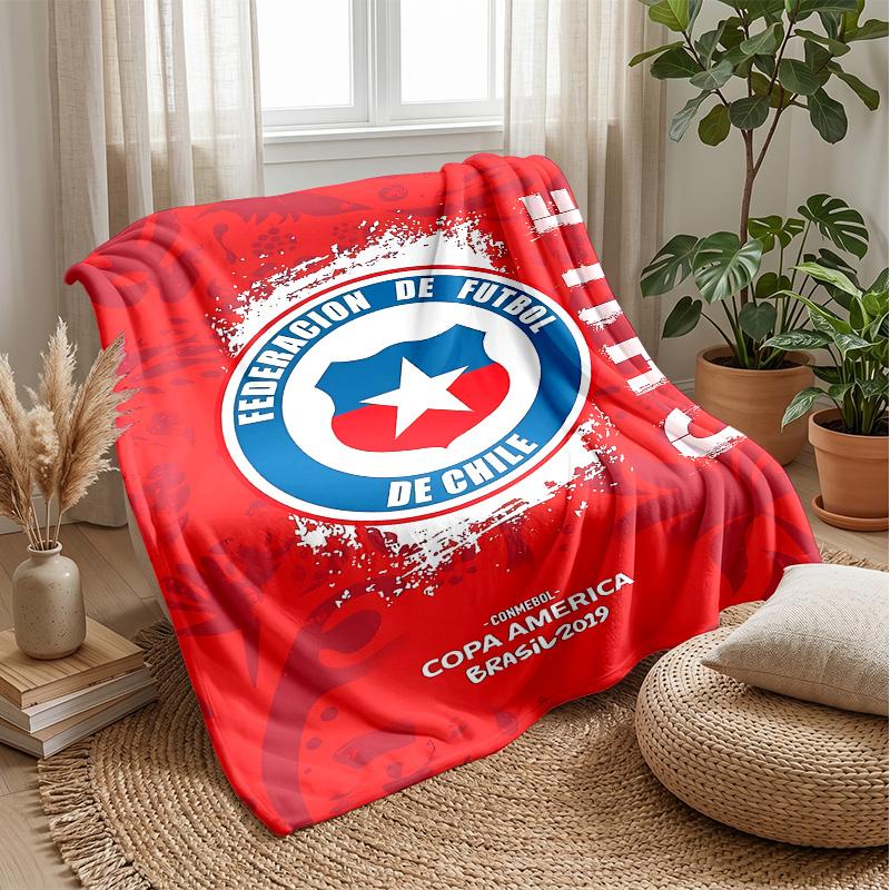 Fußballmannschaft Chile Thema Decke Weiche Flanelldecke Plüsch Überwurf Gemütliche Sofa Bett Decke für Heimdekoration
